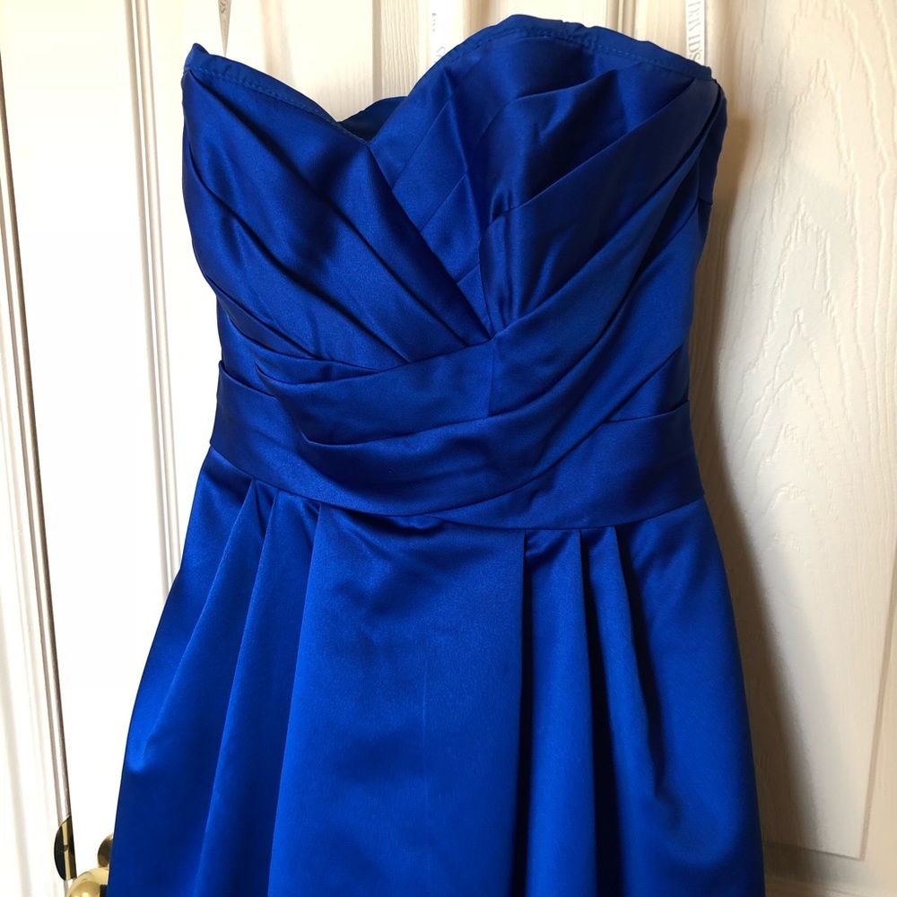 David’s Bridal Strapless Royal Blue Formal Dress 8